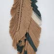 Macrame Feather Wall Hanging – 2 Leaves on Wooden Ring - Made in Canada - Boho Macrame Decor