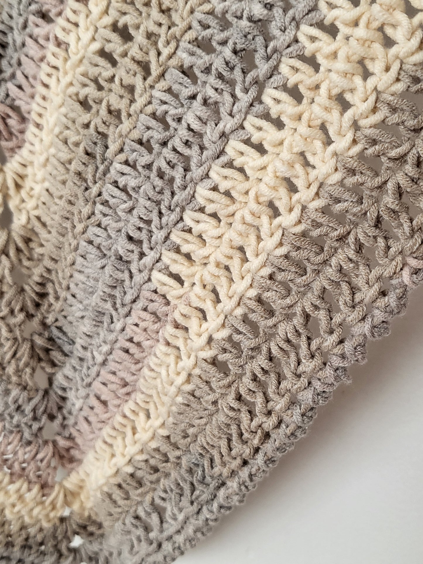 Hand-crocheted Shawl - Lightweight Triangle Scarf - Made in Canada