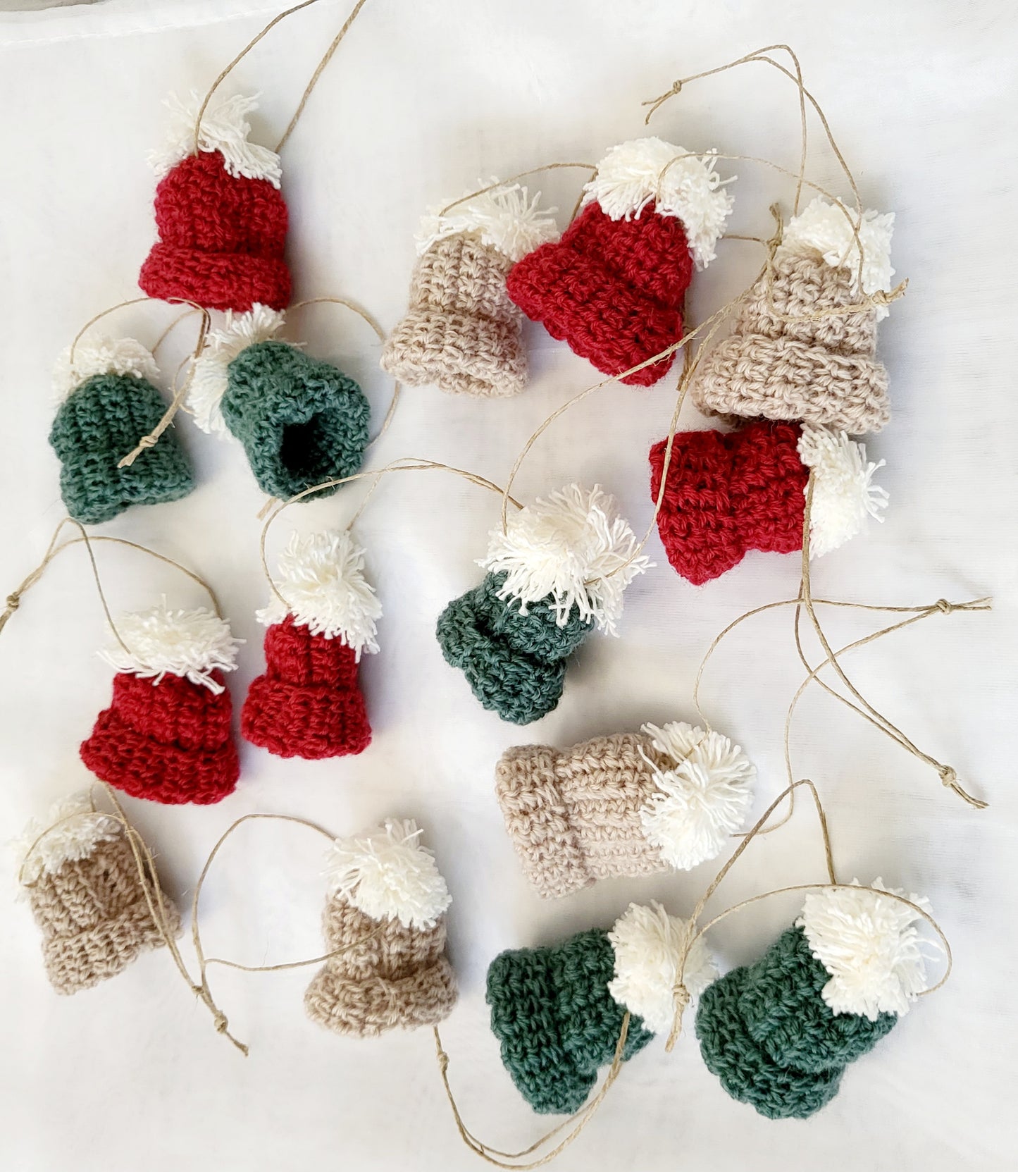 Christmas Decoration - Crocheted Mini Beanies - Made in Canada