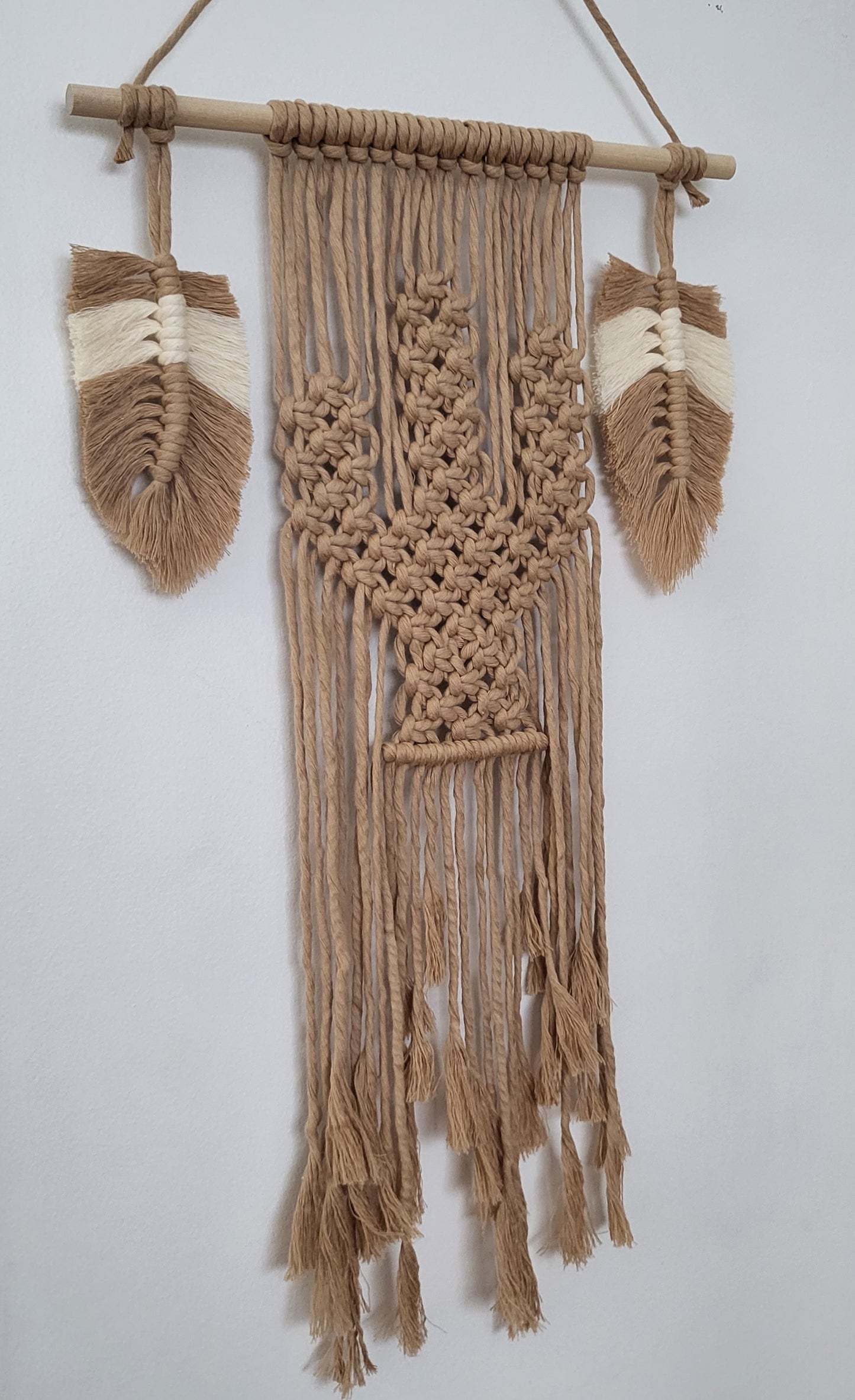 Arizona Cactus & Feathers Macramé Wall Hanging – Boho Macrame Decor - Made in Canada