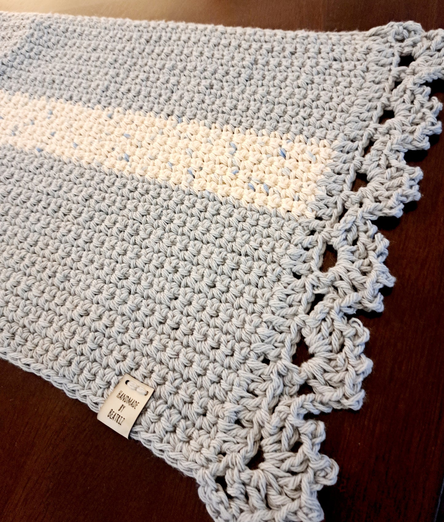 7-Piece Crochet Dining Set – 1 Table Runner + 6 Cotton Coasters – Made in Canada