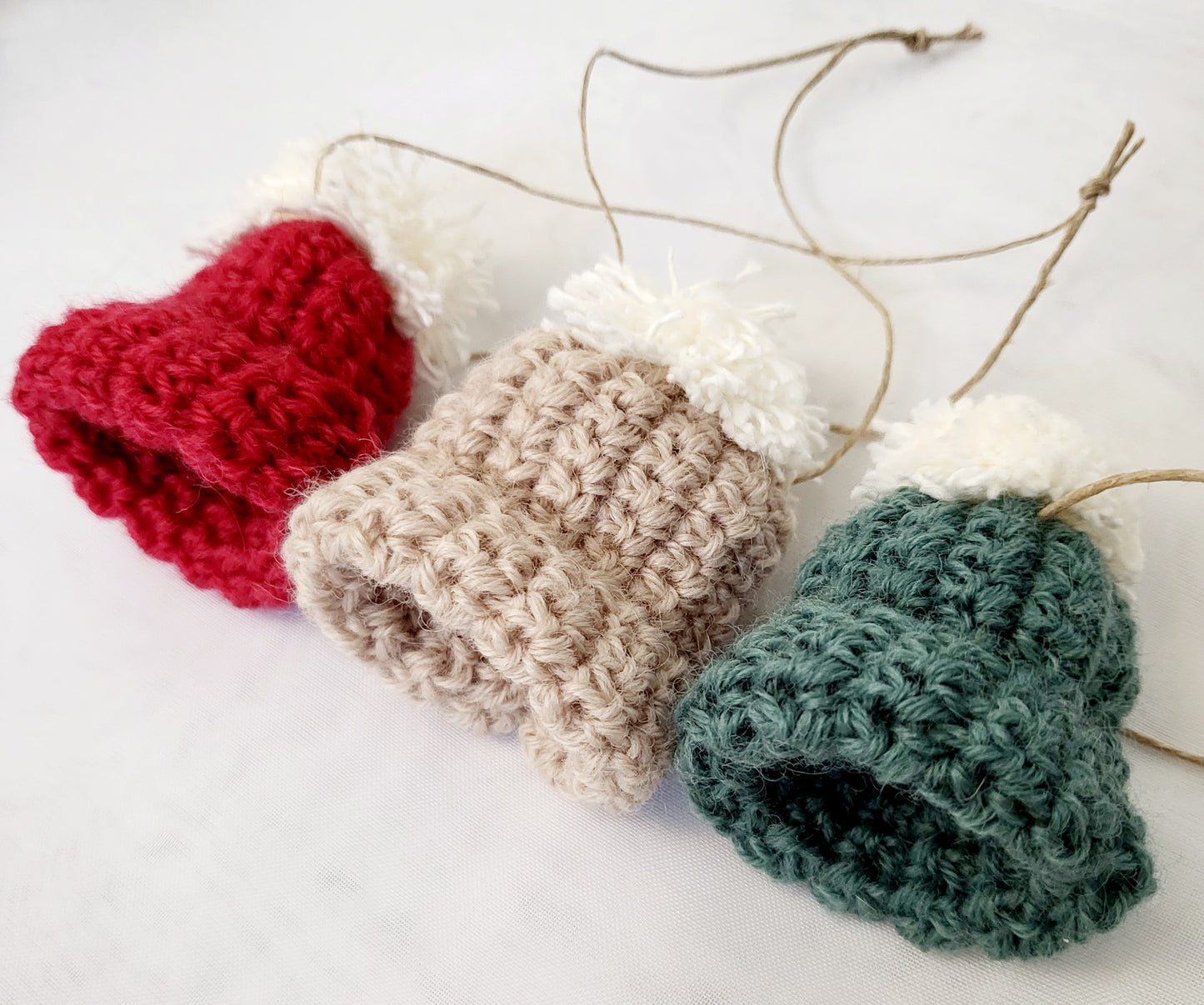 Christmas Decoration - Crocheted Mini Beanies - Made in Canada