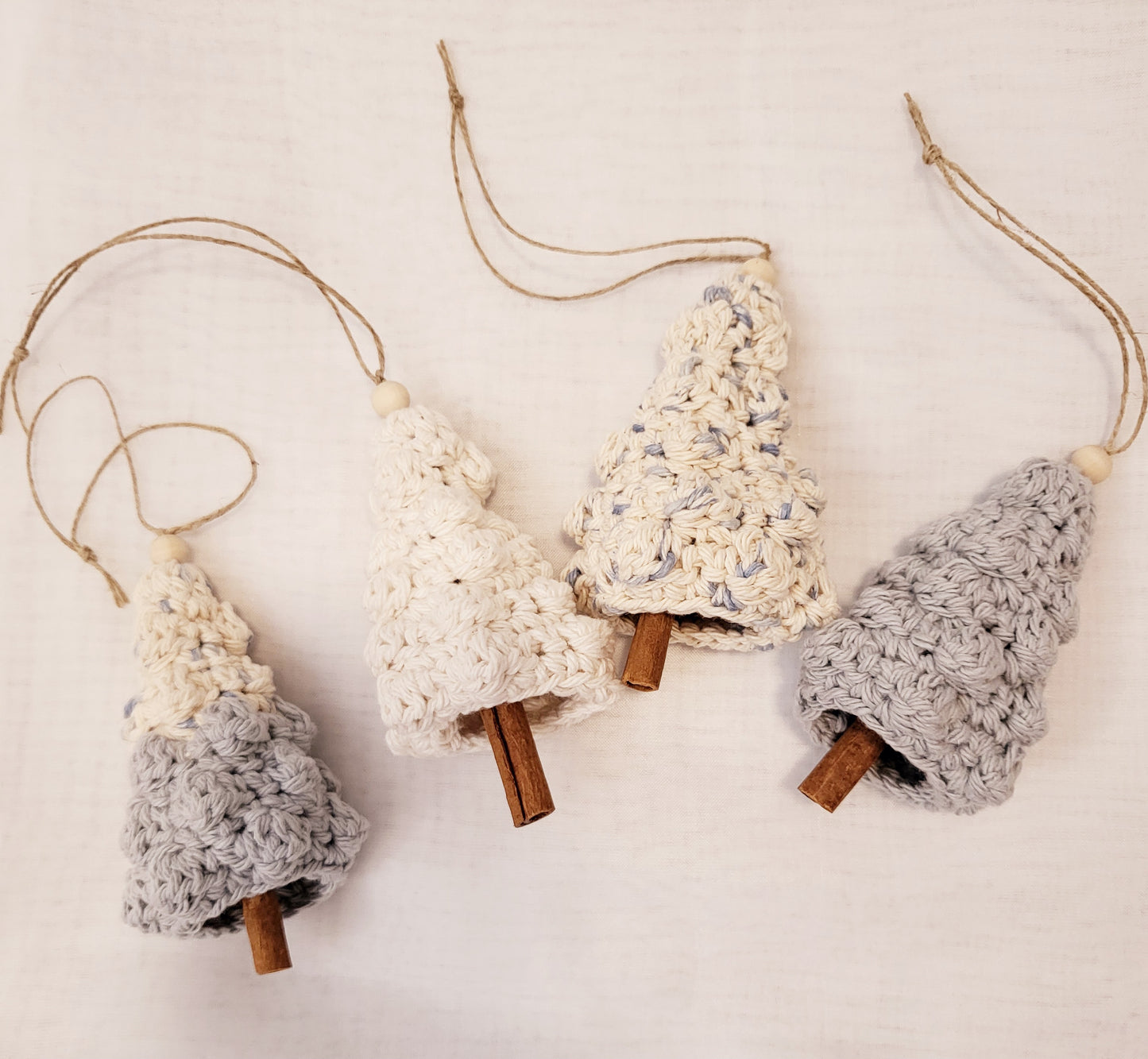 Crocheted Pine Trees - Set of 4 Minimalist Christmas Tree