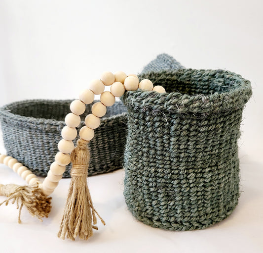 Sisal Baskets - Handwoven Storage Baskets - Set of 3