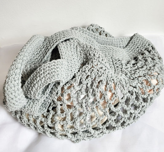 Reusable Cotton Mesh  Bag - Crochet Beach Bag - Made in Canada