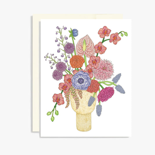 Modern Bouquet Greeting Card – Blank Watercolor Card for Any Occasion