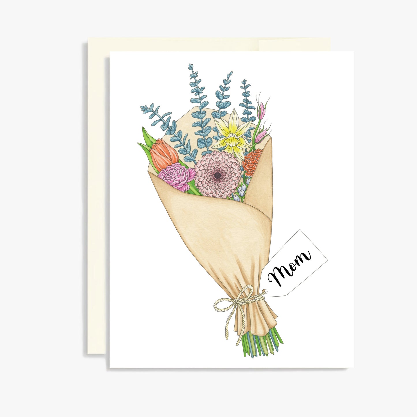 Greeting Card -  hand painted watercolor floral - birthday - mother's day - Blank greeting card, thank you card, sympathy