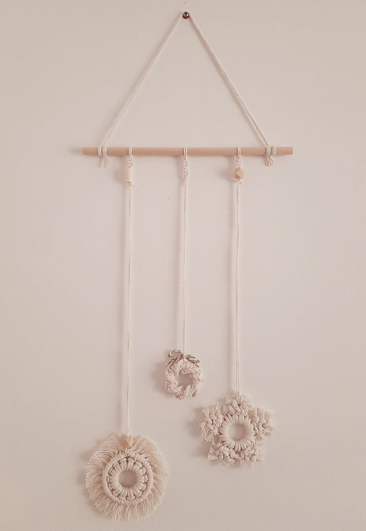 Boho Christmas Wall Decor - Macrame Holiday Wall Hanging - Made in Canada