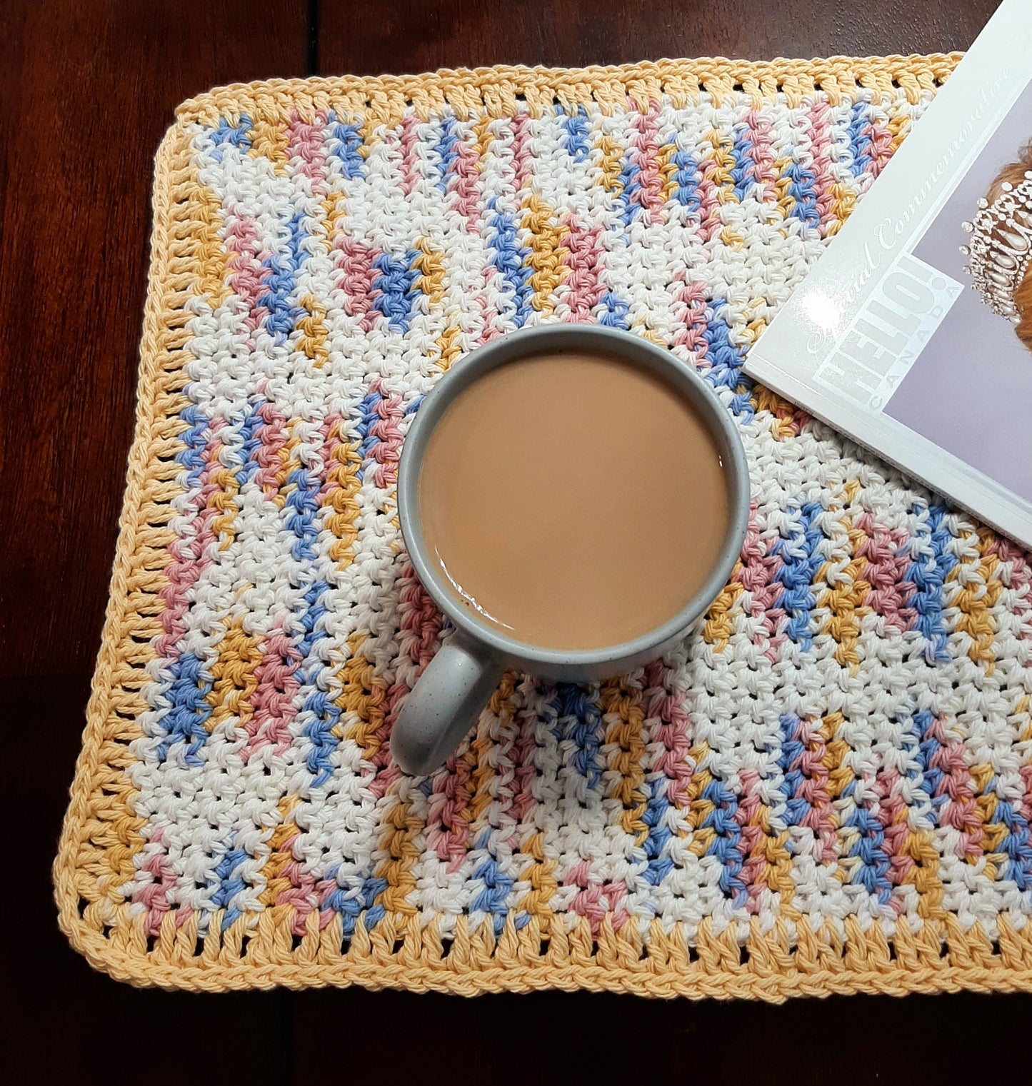 Crochet Placemat - Rectangle Placemat - Pack of 3